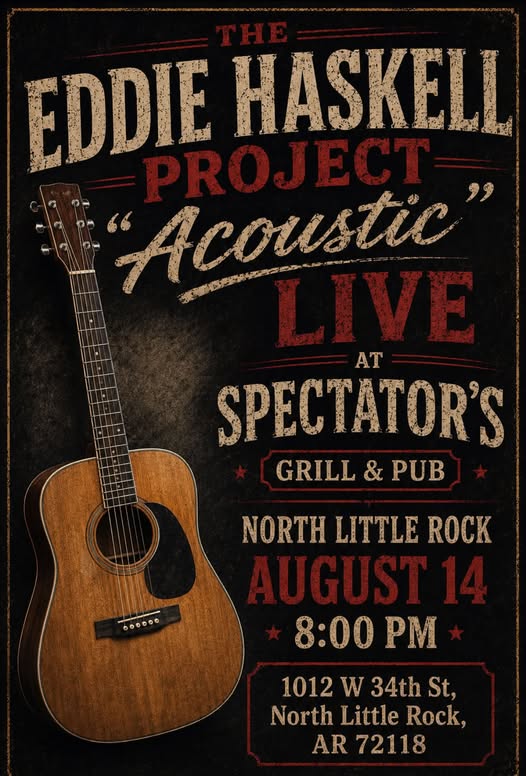 Show flyer: The Eddie Haskell Project acoustic, live at Spectator's Grill and Pub, North Little Rock — August 14, 8:00 PM