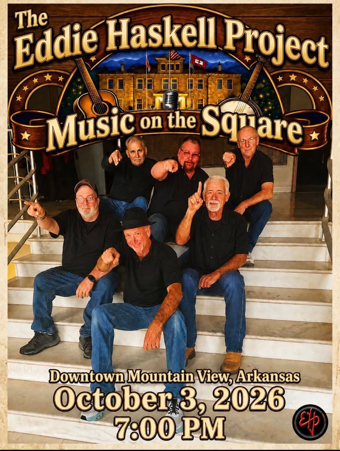 Show flyer: The Eddie Haskell Project, Music on the Square, Downtown Mountain View — October 3, 2026, 7:00 PM